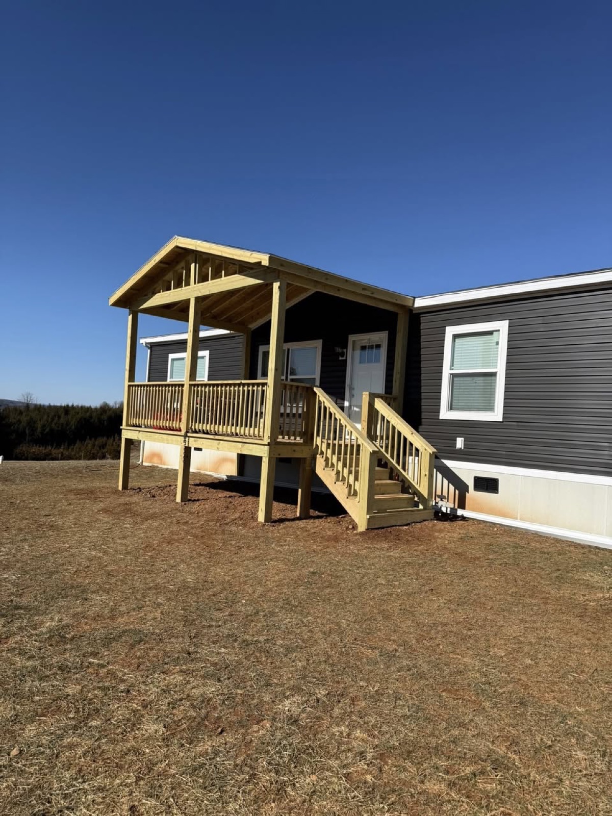 Covered front porch build in Hillsville, VA