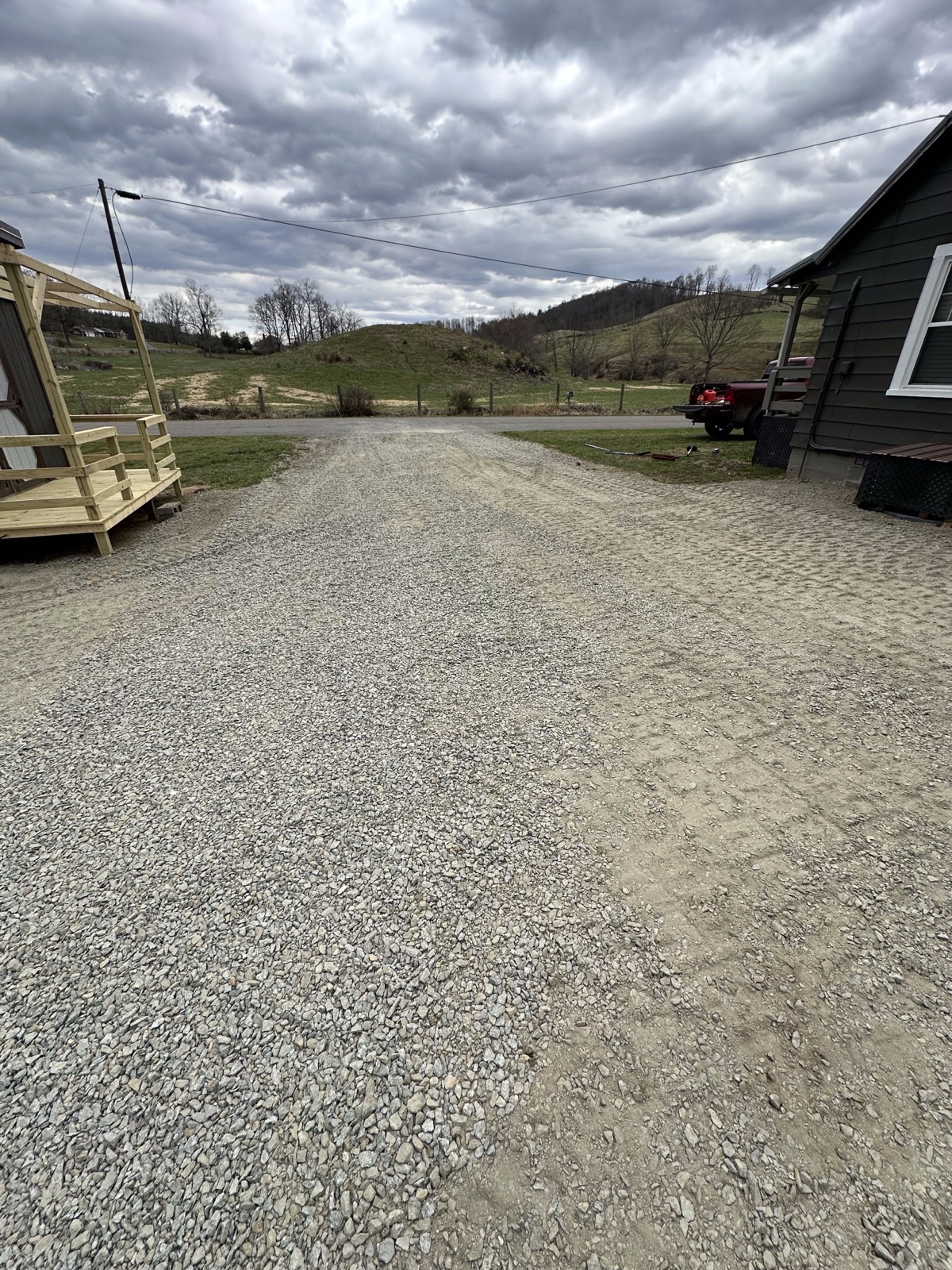 Gravel parking pad installation in Hillsville, VA