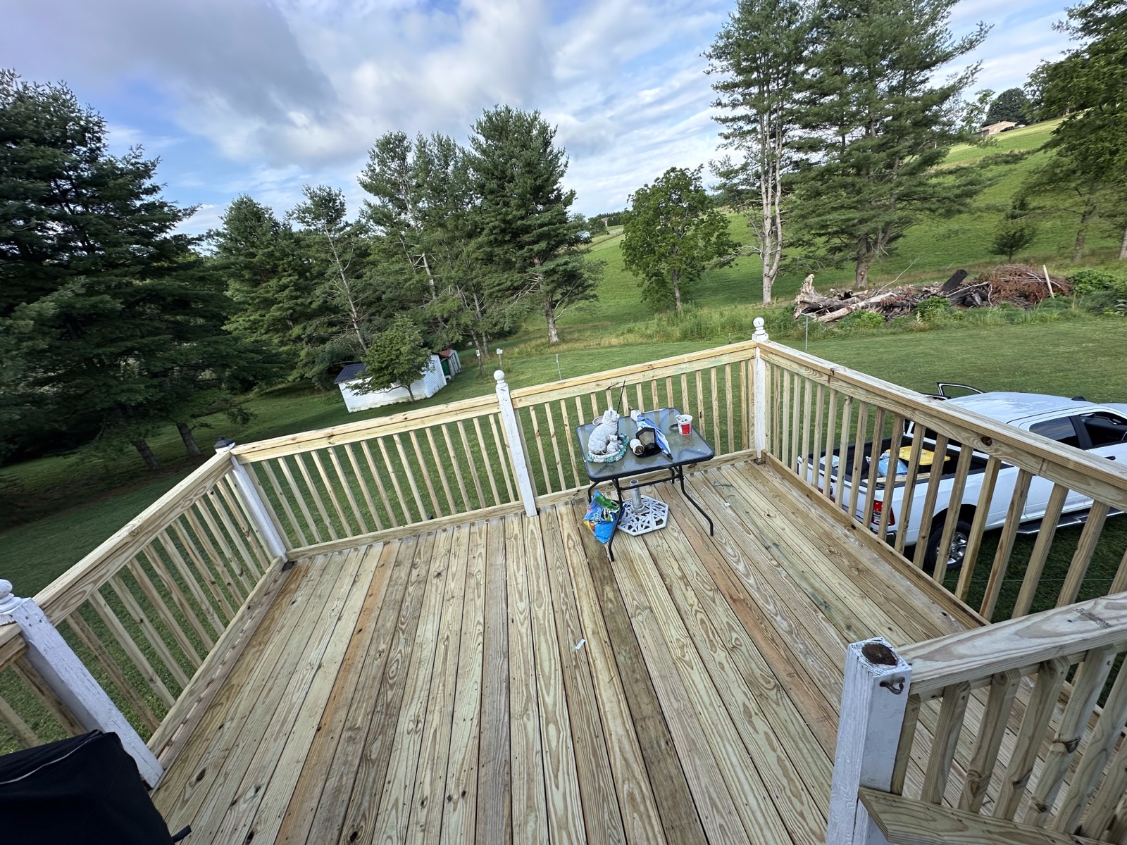 Custom pressure-treated deck built in Hillsville, VA
